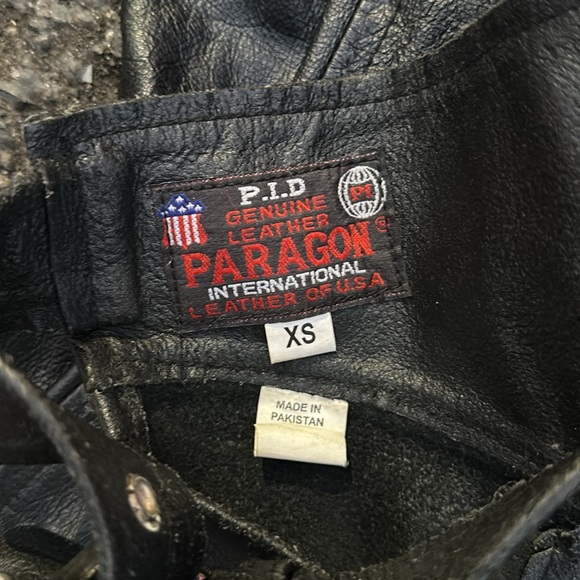 Biker black leather chaps and corset lace up top size xs - Picture 3 of 5